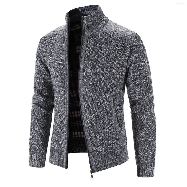 Jaquetas Masculinas Outono Inverno Masculinas Camisolas com Capuz de Pelúcia e Suéteres de Malha Engrossados Jaqueta Homem Casual Malhas Cardigan Casaco Masculino