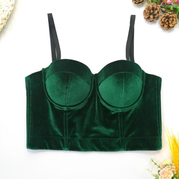 Frauen Tanks Samt Bustier Leibchen Bh Einfarbig Frauen Bühne Baumwolle Gemischt Regelmäßige Formale Weibliche Sexy Tops Strap Sommer Dame 2023