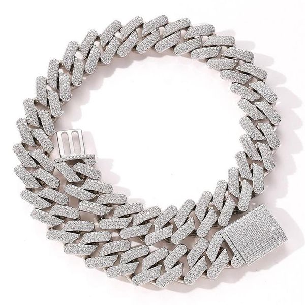 Ketten 20mm große schwere solide kubanische Gliederkette Hip Hop CZ Stein gepflastert Bling Iced Out Square Curb Chokers Halsketten für Männer Rapper Je256h