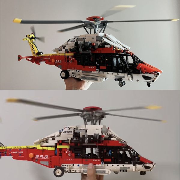 Stokta Oyuncak Figürleri Teknik Airbus H175 Kurtarma Helikopteri 42145 Yapı Taşları Düzlem Modeli Tuğla Eğitim Oyuncakları Çocuklar İçin Hediyeler 230721