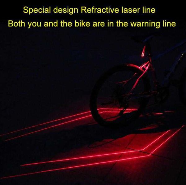Powerful bike led beam laser light waterproof 6 mode bicycle tail lights motorcycle Bikes scooter safety warning rear lamp outdoor cycling Accessories wholesale