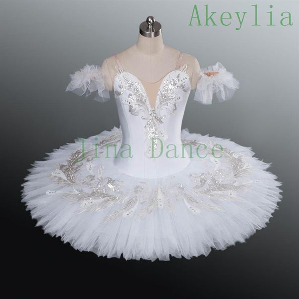 Adulto profissional branco Swan Lake Variação Raymonda Meninas Ballet Tutu Feminino Custom Boneca Branca Panqueca Tutu Para Mulheres Han3119