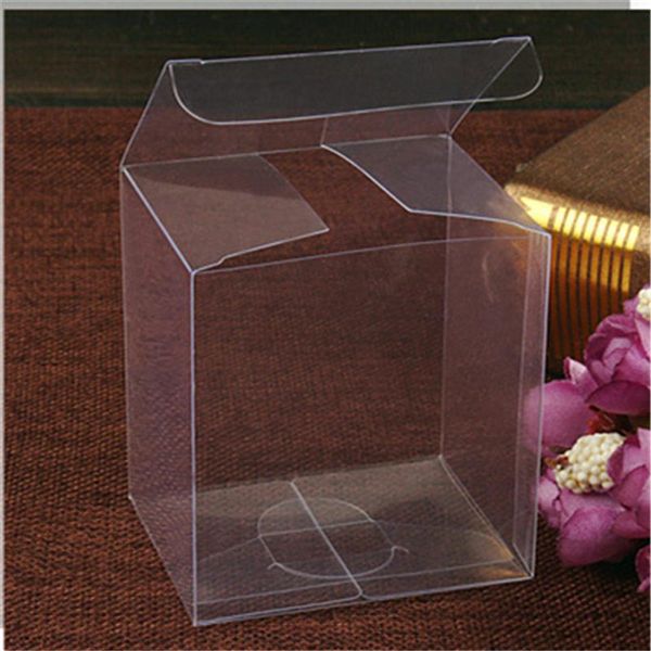 50 Stück PVC-Box, transparente Kunststoff-Verpackungsboxen mit Loch zum Aufhängen, kleines Bastelgeschenk, transparente Verpackung Box265C