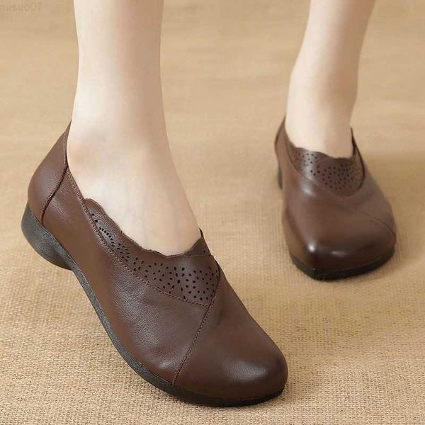 Scarpe eleganti Donna Mocassini Pu Pelle Suola morbida Scarpe comode da donna Tinta unita Appartamenti vintage Moda Calzature femminili Zapatos De Mujer L230721