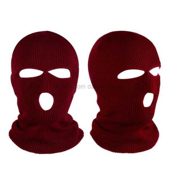 Máscara de rosto inteiro para ciclismo ao ar livre, máscara de passeio de bicicleta, máscara de passeio de bicicleta de inverno, capuz quente Balaclava, capuz do exército tático CS, gorros de tricô de 3 furos, cachecol