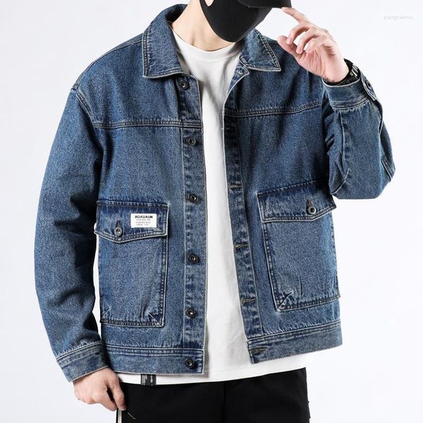 Jaquetas masculinas 2023 primavera e outono alta qualidade jaqueta jeans tendência casual jeans versátil moda coreana roupas de trabalho