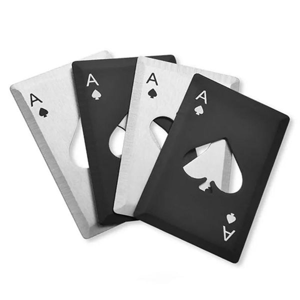 Apriscatole Apri carte da poker Nero Sier Acciaio inossidabile Birra Casinò Bottiglia Cucina Bar Regali Strumenti Drop Delivery Home Garden Dining Dhf8H