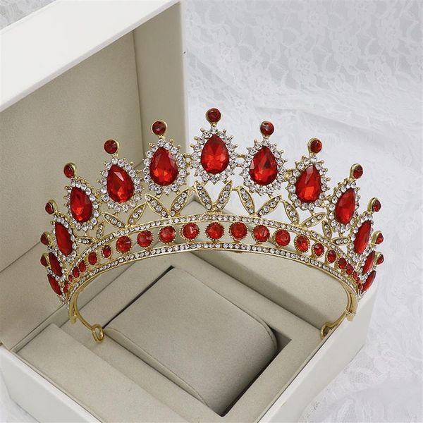 Corona nuziale Sposa damigella d'onore Fiore Ragazze Diadema di cristallo Corona di strass Fascia per capelli Abito da sposa Studio Tiara Stampaggio Piatto d'oro272x