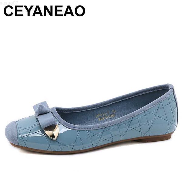 Sapatos sociais CEYANEAO Moda Sapatos Baixos para Mulheres Sapatos de Barco Elegantes Sapatos Femininos para Escritório Deslizamento Macio Confortável Preto Azul Rosa Plus Size 42 L230721