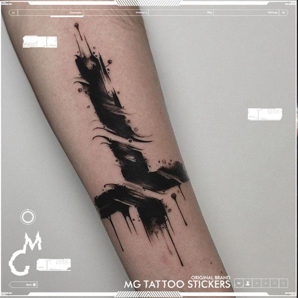 Adesivi per tatuaggi temporanei Dark Cross Uomini e donne Splash Ink Cool Waterproof Gothic Rock Tatuaggi finti Braccio Art Tattoo Stickers