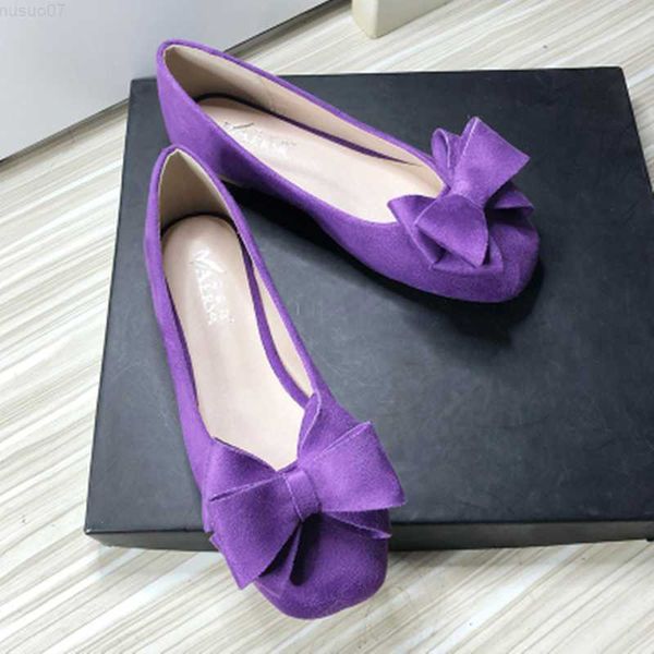 Отсуть обувь Femme Sweet Big Bow Plats Столки для нежных ног Purple Green Shouse Square Ballerine Soft de Mujer Beige Seale 33-48 L230721