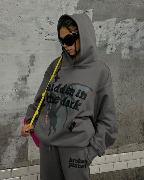 Erkek Hoodies Yarasa Köpük Mektubu Logo Fermuarı Hoodie Please Sweatshirt Y2K Trend Erkekler ve Erkek Çift Ceket Sokak Giyim Harajuku