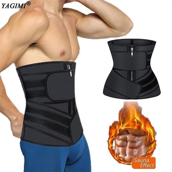 Modelador de corpo masculino modelador de cintura de látex para treino masculino Fajas modelador de suor cinto espartilho sauna queima de gordura Tri269k