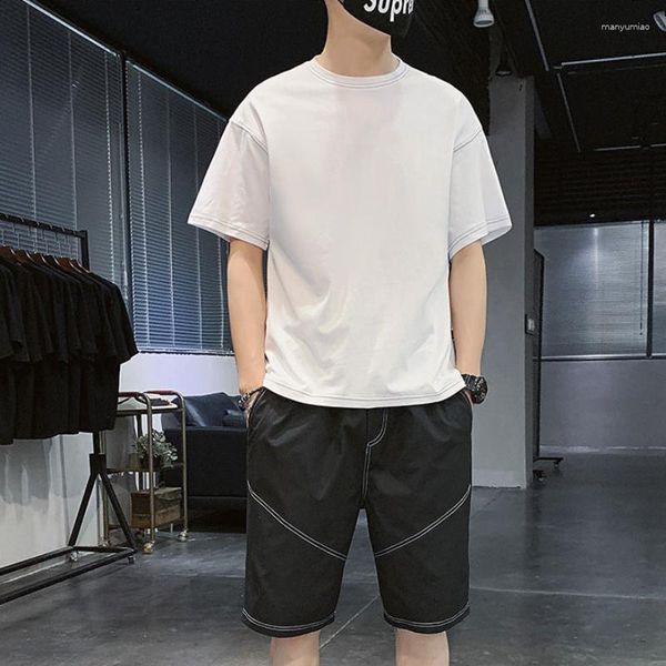 Tute da uomo T-shirt da uomo Pantaloncini Set coordinati Marchi originali Completo da 2 pezzi Nero Bianco Freddo Abbigliamento di base per uomo Estate Top