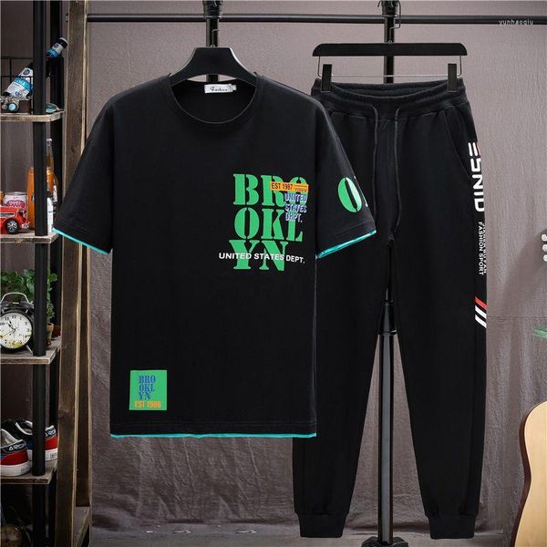 Conjuntos de calças de agasalhos masculinos Novidades em camisetas masculinas de alta qualidade e elegantes marcas originais elásticas 2023 moletom tendência 5xl S roupas para