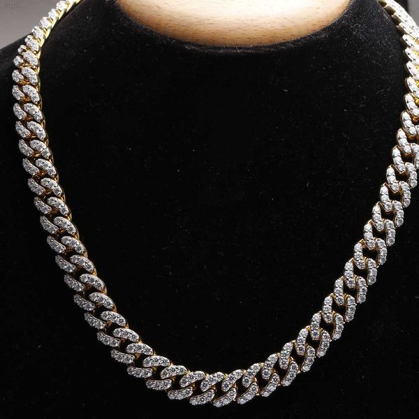 Fashion Oro 925 Sterling Placcato Donna Pronto per la spedizione Bling 19 Mm Bracciale con pavé in stock Trend Icy Moissanite Diamond Chain