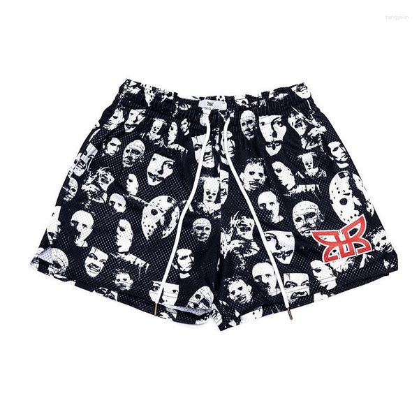 Shorts masculinos American Movie Figure Casual Hip Hop But Knee Speed Dry Mesh Sweatpants Tamanho Grande Marca Tide