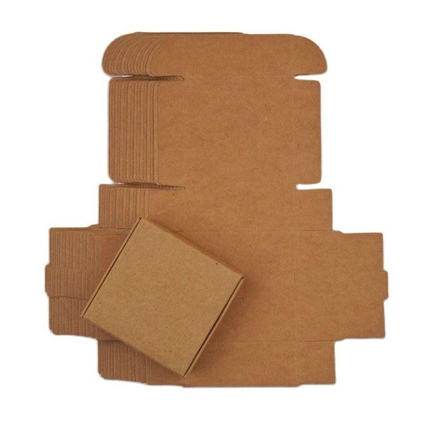 Kissen 50pcs/Los leer Kraft handgefertigte Seifenkiste weiße Papppapier Schmuckschachtel Hochzeitsfeiertag schwarz Handwerk Geschenkbox