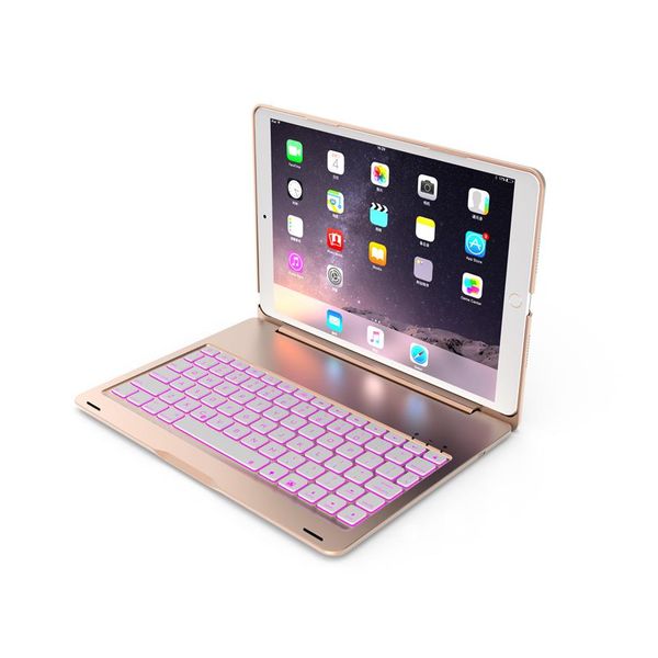 capa protetora flip de alumínio com luz de fundo colorida ultrafina estojo de teclado Bluetooth para iPad mini 2 3 4240C