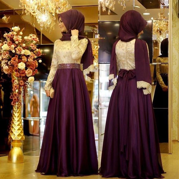 Formale Kleid Frauen Elegante Arabische Muslimischen Abendkleid Spitze Langarm Abendkleid A Linie Kleider Für Besondere Anlässe209e
