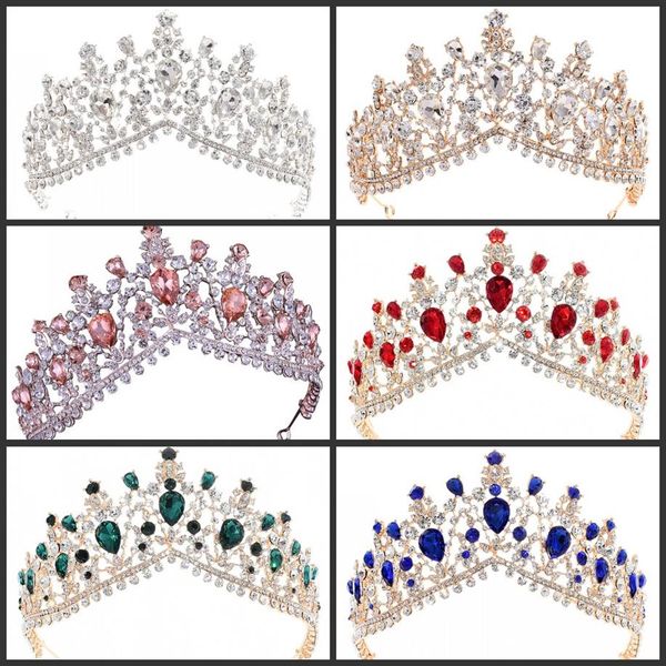 Bling Kristall Strass Tiaras Krone Funkelnde Braut Hochzeit Haarschmuck Kopfschmuck Abschlussball Königin Quinceanera Festzug Tiara Prin244Q