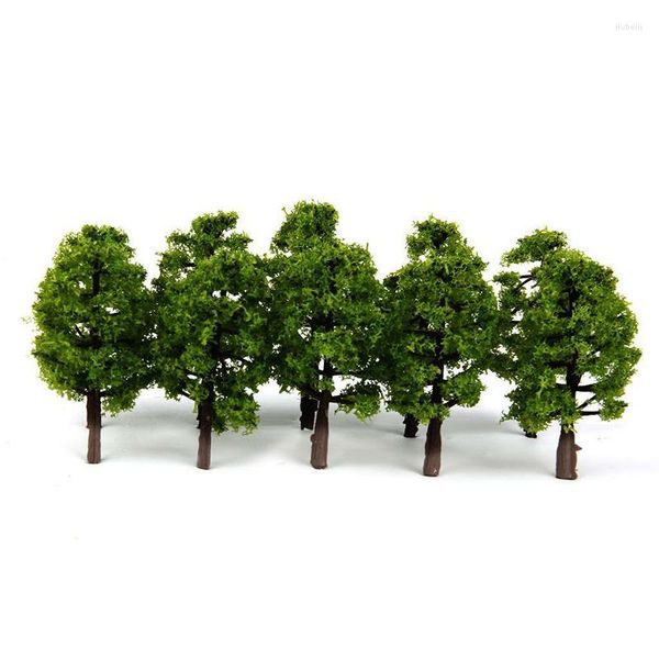 Flores decorativas 20pcs 8CM DIY Mini Model Trees Artificial Miniature Tree Plástico Cenário Decoração Ferroviária Construção Paisagem