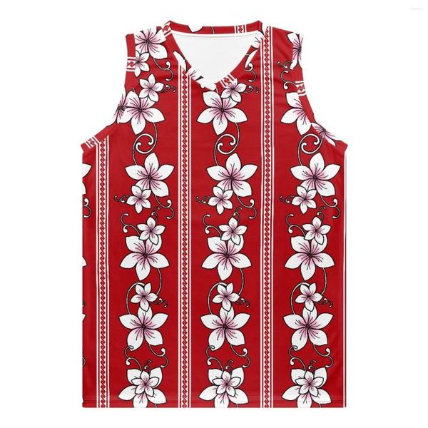 Erkek Tank Tops Polinezya Kabile Tongan Totem Dövme Tonga Baskılar Gençlik Tatil Jersey Mesh Sleeless Sports Nefes Basketbol Gömlek