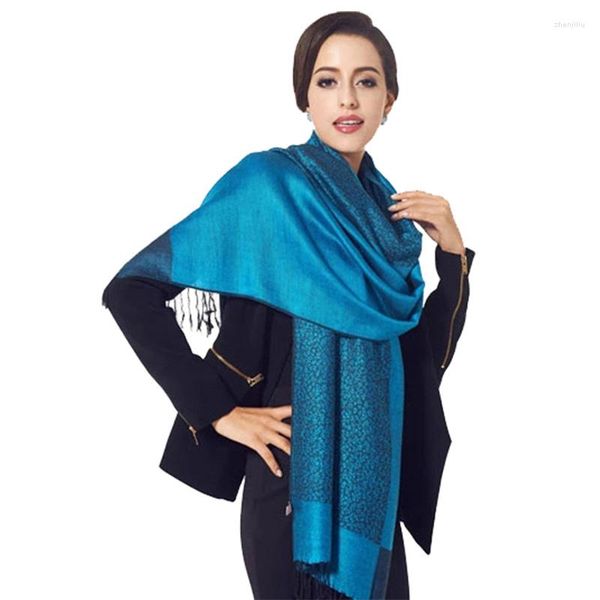 Cachecóis Leopardo Jacquard Cachecol com Borla Color Block Longo Algodão Pashmina Xaile Clássico Ao Ar Livre à Prova de Vento Quente Envoltório de Cabeça