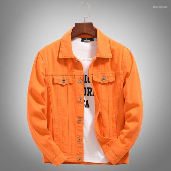 Мужские куртки модная весна и осенняя джинсовая куртка свободна крупная корейская версия апельсина повседневная крутая