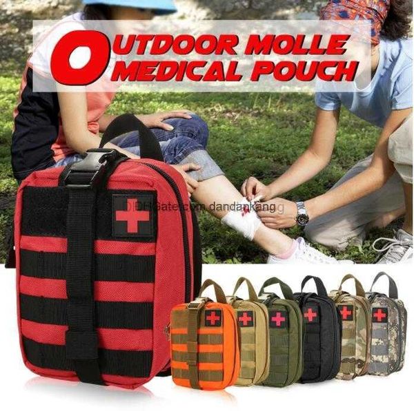 Bolsa médica tática externa Kit de primeiros socorros de emergência para caça, caminhada, acampamento, ciclismo, bolsas de cintura molle EMT alforje