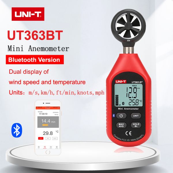 Шуммеры Uni-T UT353BT UT363BT UT383BT Bluetooth Mini Цифровой показатель температуры температура Гигрометр Анемметр Спидометр Иллуминометр 230721