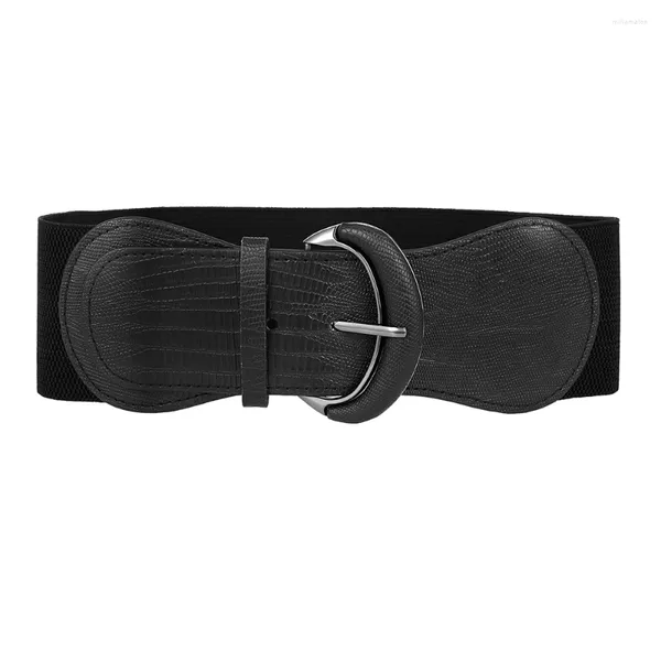 Cinture Skisneostype Donna Elastico Cintura a vita larga Moda Vintage Cinch Retro Chiusura Fibbia per Dres