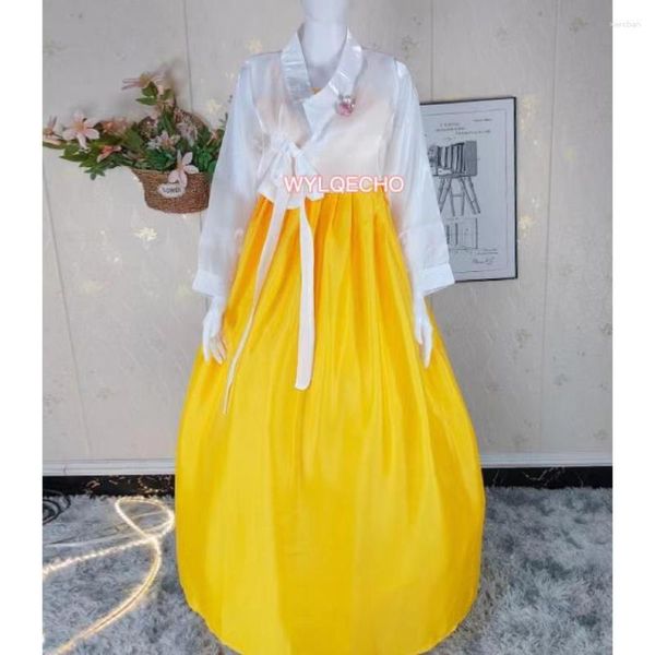Ethnic Clothing 2023 Cotton Silk Full Sleeve Japanese Kimono Yukata Korean Traditional Dress Hanbok Costume Women