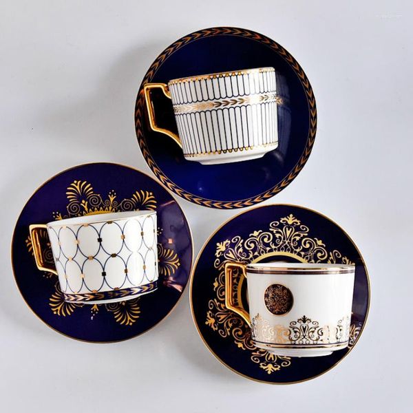 Tassen Untertassen Keramik Nachmittagstee Kaffeetasse Anzug Originalität China Gold Halt Geschenk und Untertasse