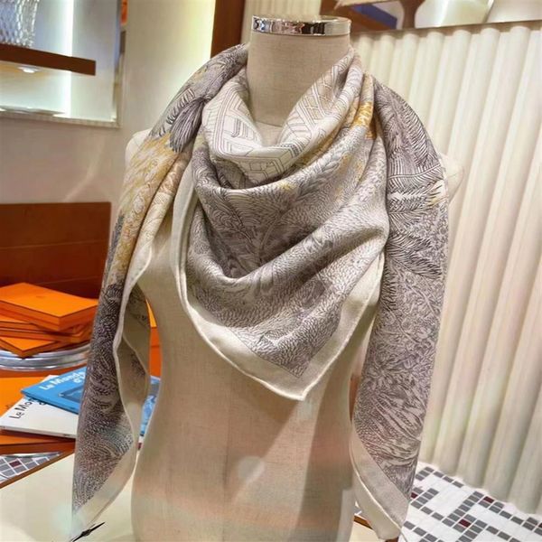 Lenços de caxemira de marca de luxo de alta qualidade para senhoras chiques cachecol de inverno caxemiraseda material 140 140 cm lenço grande pashmina sh266o