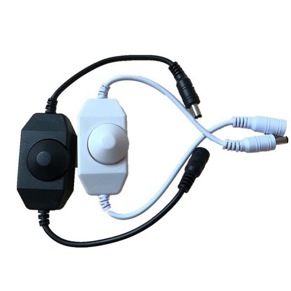 Controlador de ajuste de brilho do interruptor dimmer LED para 3528 5050 5730 5630 luz de faixa de cor única DC 12V 24V preto branco1604