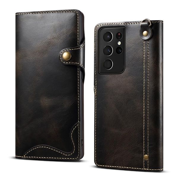 Portafogli S23 S22 S21 S20 Ultra Note 20 10 5G Flip Case per Samsung Galaxy S23 Plus Case di portafogli in pelle vera