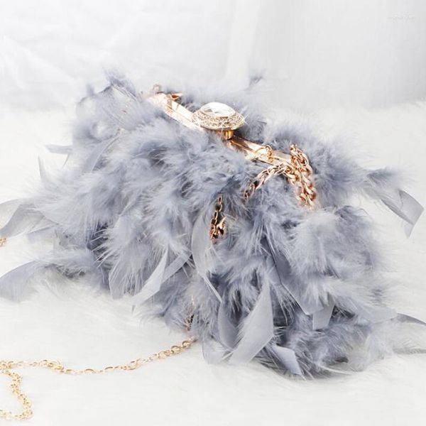 Вечерние сумки роскошные настоящие страусистовые сумочка для модных вечеринок сцепления женщин, чтобы женские кошельки