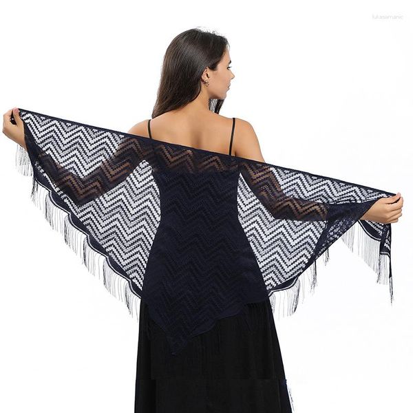 Cachecóis Cor Pura Malha Oca Triângulo Renda Vestidos de Noite Xales Nupcial Dama de Honra Acessórios de Casamento Xaile Lady Party Cape Wraps