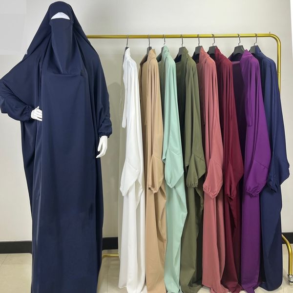 Vestuário étnico Eid com capuz muçulmano mulheres vestido hijab vestuário oração jilbab abaya longa khimar cobertura completa vestido ramadã abayas roupas islâmicas niqab 230721