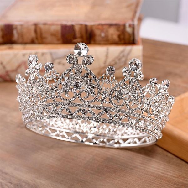 Neue günstige hochwertige neue Bling Luxus Kristalle Hochzeit Krone Silber Gold Strass Prinzessin Königin Braut Tiara Krone Haar Acces287c