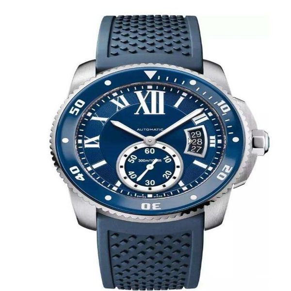Relógio de moda azul pedra botão série branco calendário mostrador automático fivela mecânica relógio de pulso masculino relógio de pulso 102205
