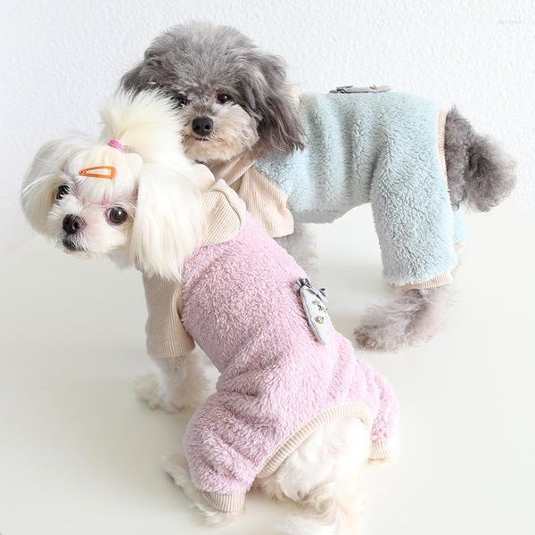 Собачья одежда Маленькая и средний размер 2023 г. Падж/зима Тедди Бомеи Шнаузер репа с капюшоном Бархал Бархат Пижамы