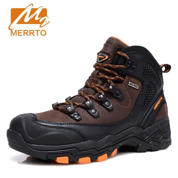 Botas Merrto Outdoor Botas de caminhada à prova d'água para homens Sapatos respiráveis Caminhando genuinle couro de trekking botas ao ar livre Sapatos esportivos homens homens