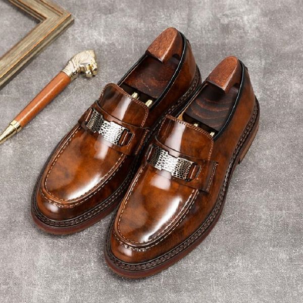 Zapatos de lujo para hombre, zapatos de cuero de alta calidad, zapatos casuales de alta calidad, zapatos de marca, zapatos de cuero genuino 1AA22