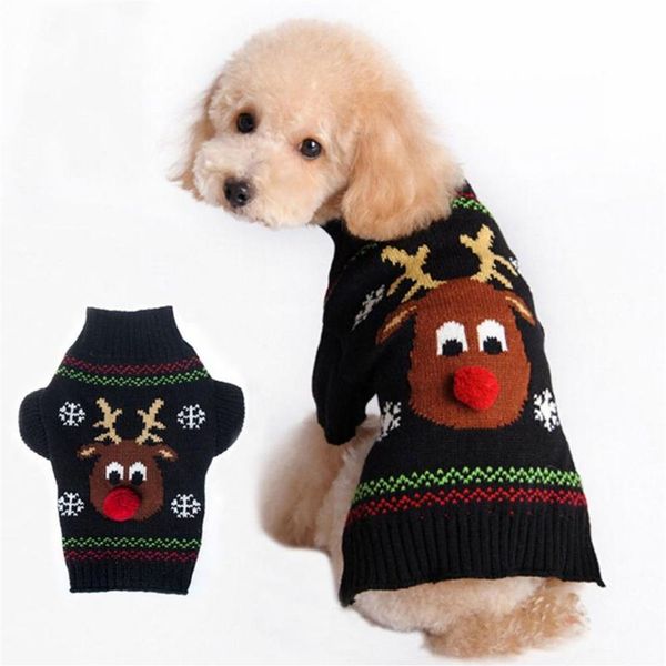 Dog Apparel Wool Caats Christmas Lovely Roupos de animais de estimação Red Nariz Deer VIP TEDDY SPELE MENTRO AND GRANDE293A