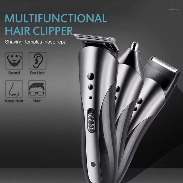 All In1 Tagliacapelli da uomo ricaricabile e regolabile Rasoio elettrico senza fili impermeabile Barba Naso Ear Mute Trimmer Scissors1230I