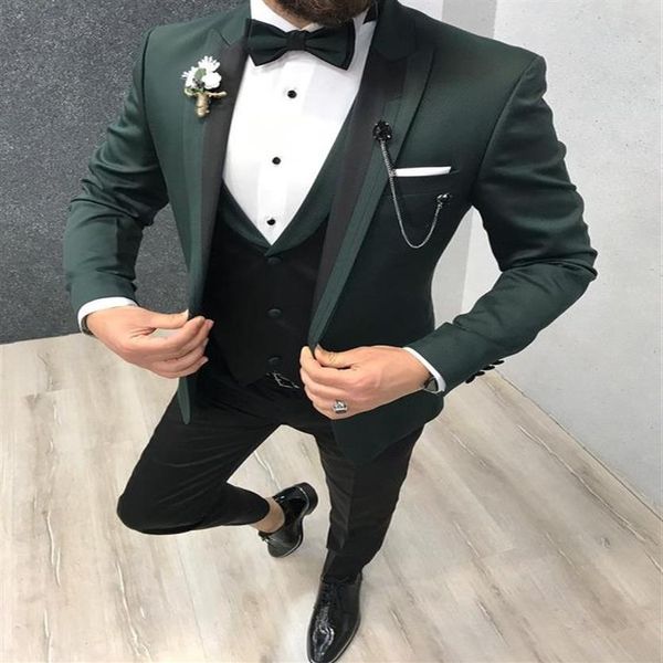 Green Green Groom smokingos groomsmen wedding party cene uomini ultimo cappotto disegni pantal