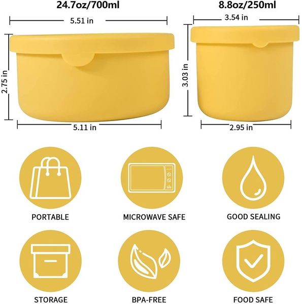 Caixas Recipiente de armazenamento de alimentos de silicone com tampas de tampas reutilizáveis almoço hermético Bento Caixas para adultos Informações de acampamento de freezer contêiner