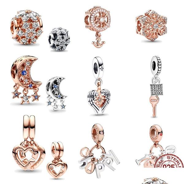 Takılar 925 Sterling Sier Pandora Bağlantı Kardeş Kalp Bölünmüş Süspansiyon İnci Boncuklar İlkel Bayanlar Bilezikler Fashio Dhhyp için Uygun